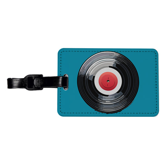 Vinyl Record Music Retro Travel Faux Leather Luggage Tag