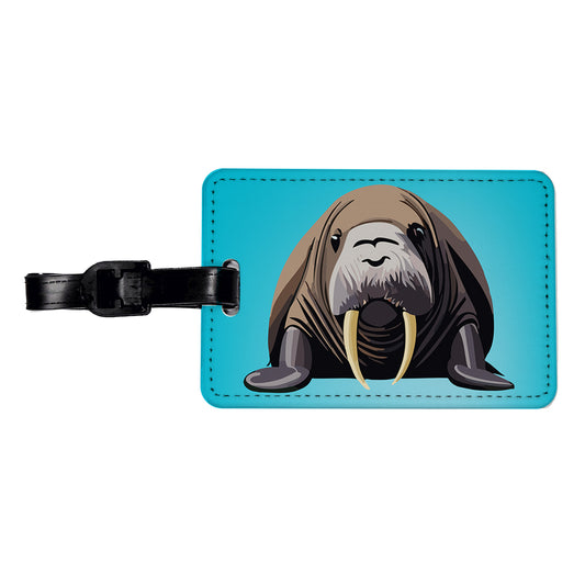 Walrus Sea Ocean Animal Travel Faux Leather Luggage Tag