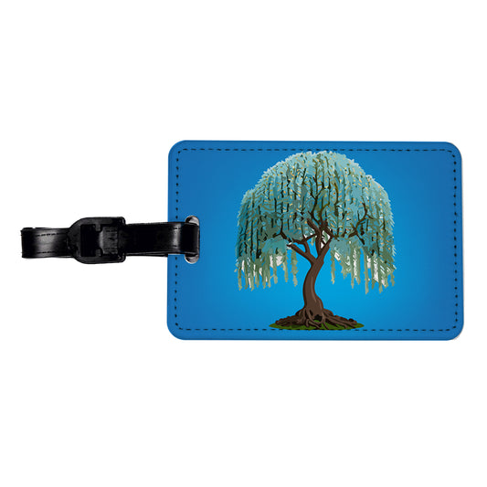 Weeping Willow Tree Travel Faux Leather Luggage Tag