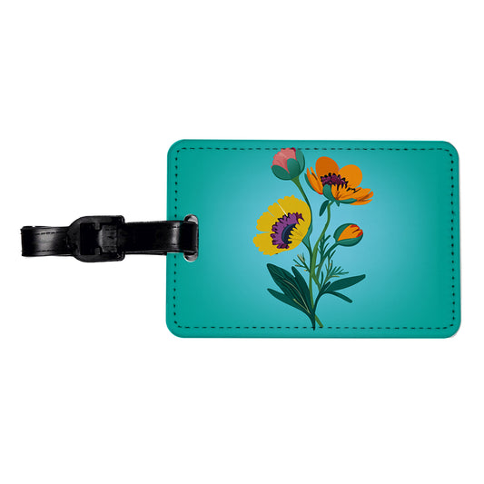 Wildflowers Wild Flowers Spring Nature Travel Faux Leather Luggage Tag