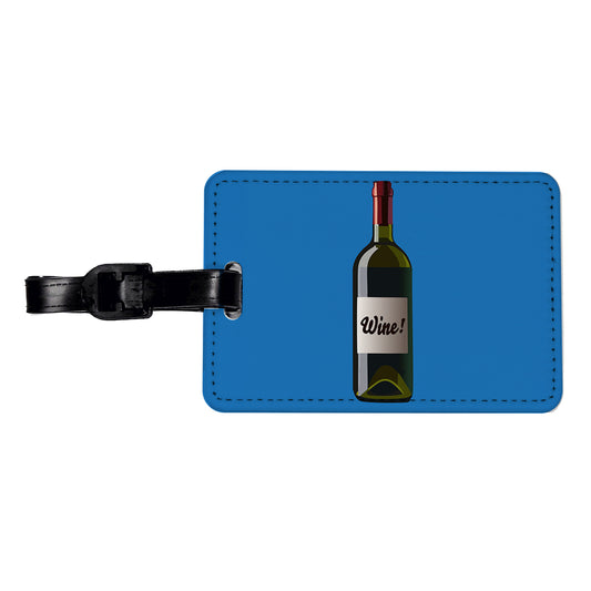 Wine Bottle Travel Faux Leather Luggage Tag