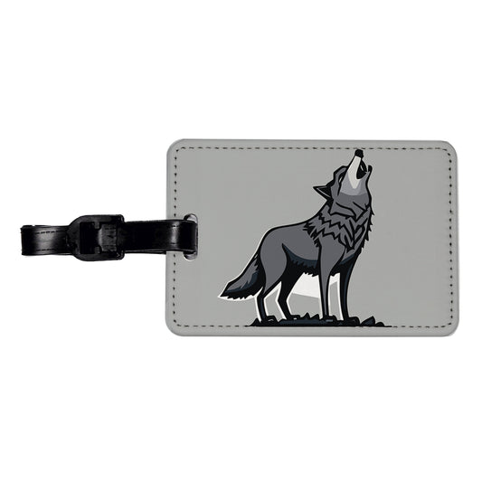 Wolf Howling Travel Faux Leather Luggage Tag