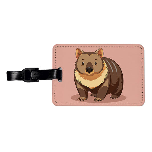 Wombat Australian Animal Cute Travel Faux Leather Luggage Tag