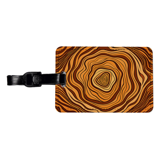 Wood Grain Tree Pattern Travel Faux Leather Luggage Tag