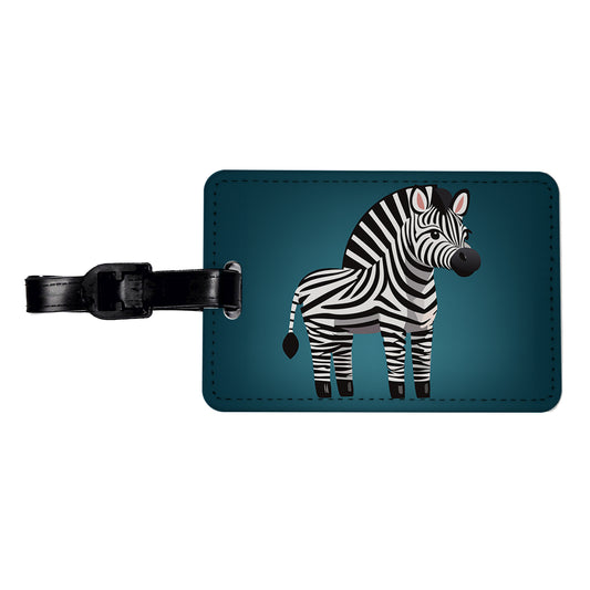 Zebra Standing Travel Faux Leather Luggage Tag