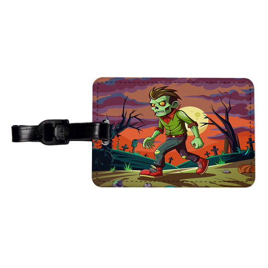 Zombie Walking Travel Faux Leather Luggage Tag