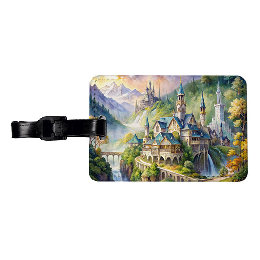 Beautiful Elvish Fantasy Watercolor Design Travel Faux Leather Luggage Tag