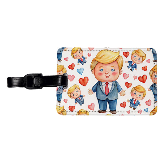 Cute Donald Trumps Hearts Travel Faux Leather Luggage Tag