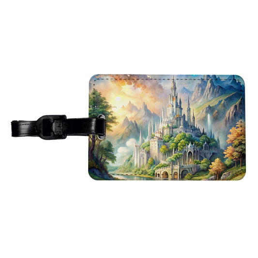 Elves Elvish Beautiful Fantasy Watercolor Travel Faux Leather Luggage Tag