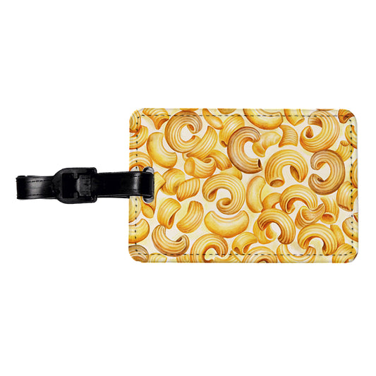 Macaroni Noodles Pasta Watercolor Travel Faux Leather Luggage Tag