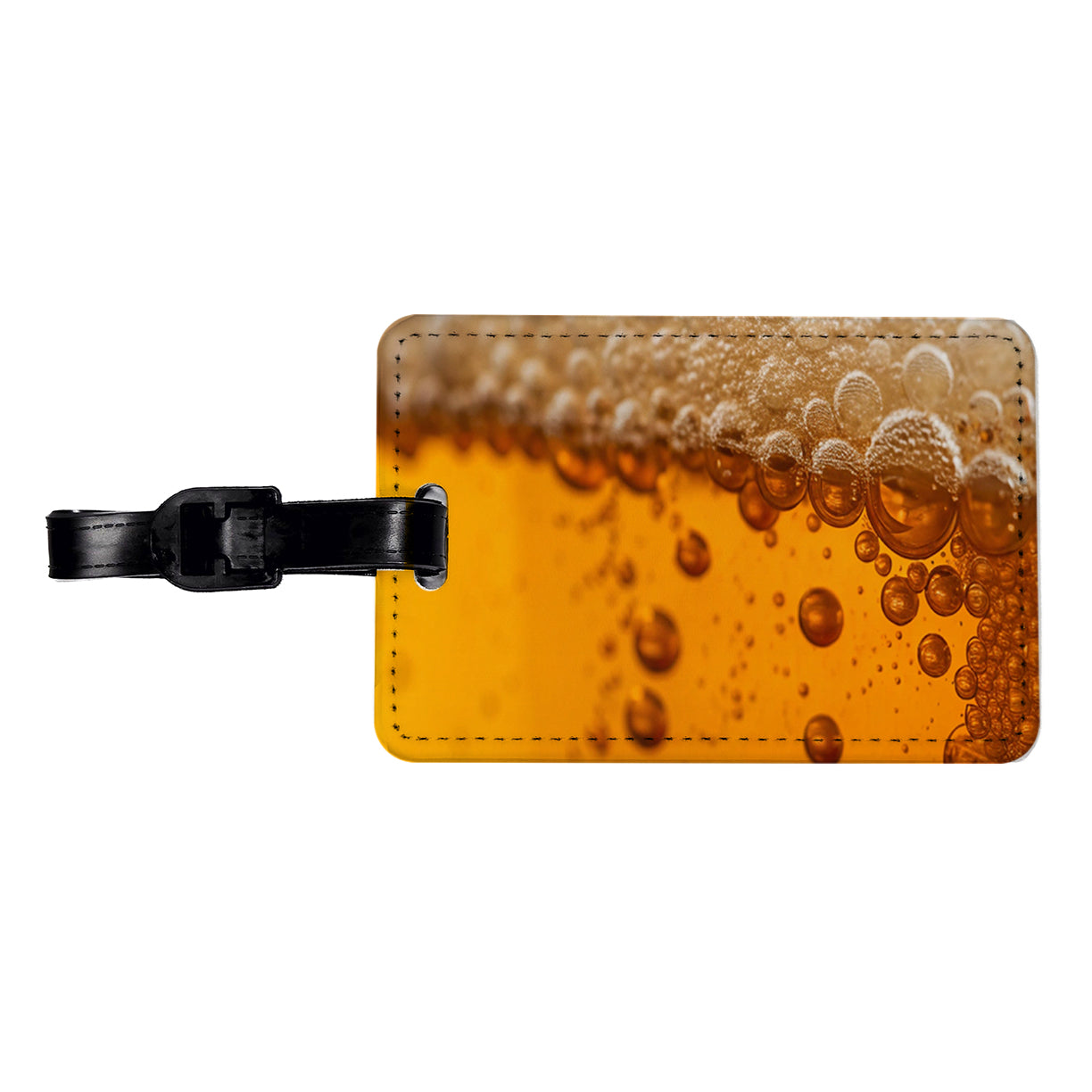 Beer Lager Closeup Foam On Top Funny Travel Faux Leather Luggage Tag