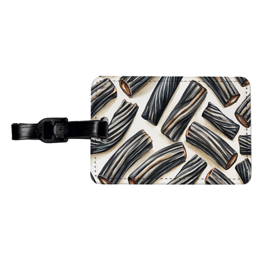 Black Licorice Travel Faux Leather Luggage Tag