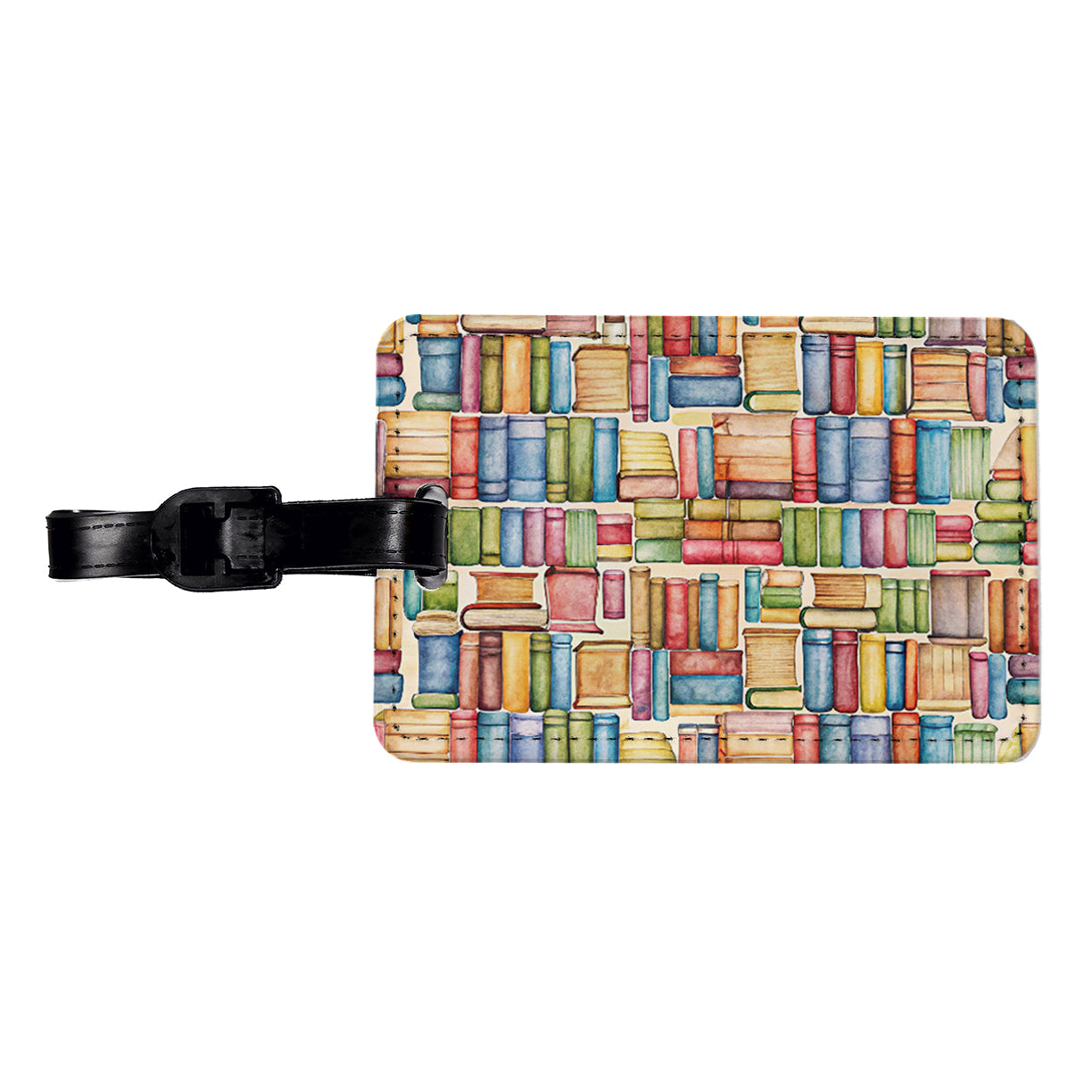 Books Library Reader Reading Travel Faux Leather Luggage Tag