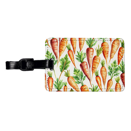 Carrots Vegetables Watercolor Travel Faux Leather Luggage Tag