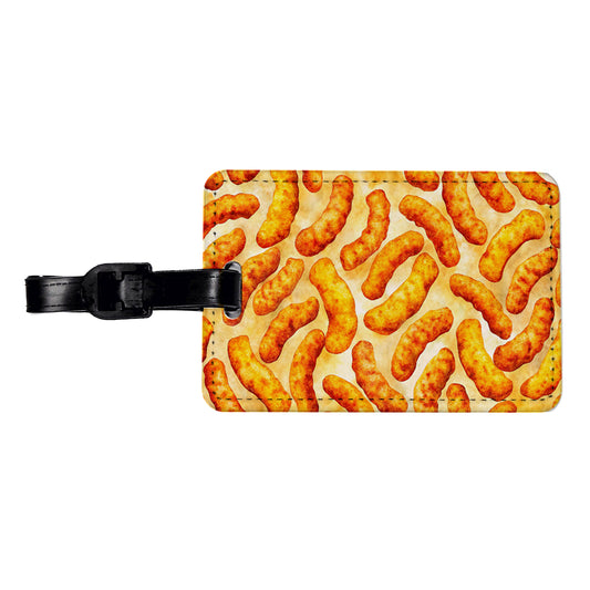 Cheese Curls Puffs Snacks Travel Faux Leather Luggage Tag