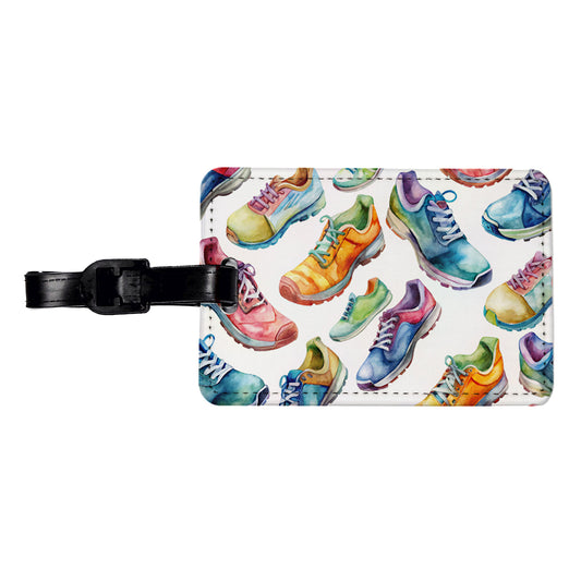 Colorful Running Shoes Runners Travel Faux Leather Luggage Tag
