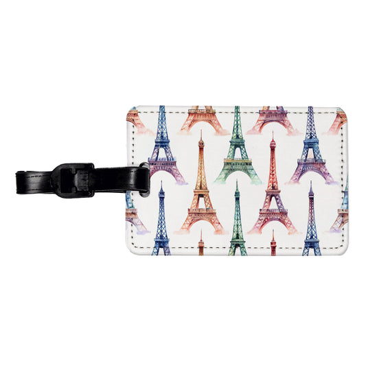 Eiffel Towers Paris City Beautiful Travel Faux Leather Luggage Tag