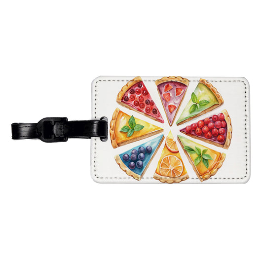Fruit Pie Slices Travel Faux Leather Luggage Tag