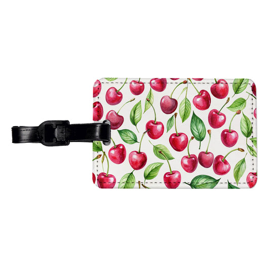 Lots Of Cherries Travel Faux Leather Luggage Tag