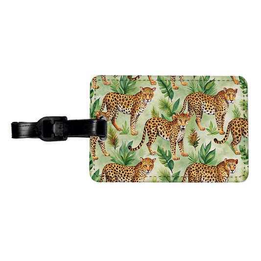 Lots Of Leopards Travel Faux Leather Luggage Tag