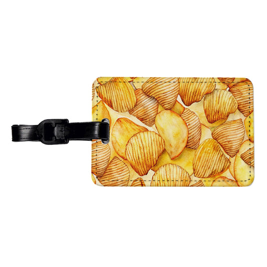 Lots Of Potato Chips Travel Faux Leather Luggage Tag