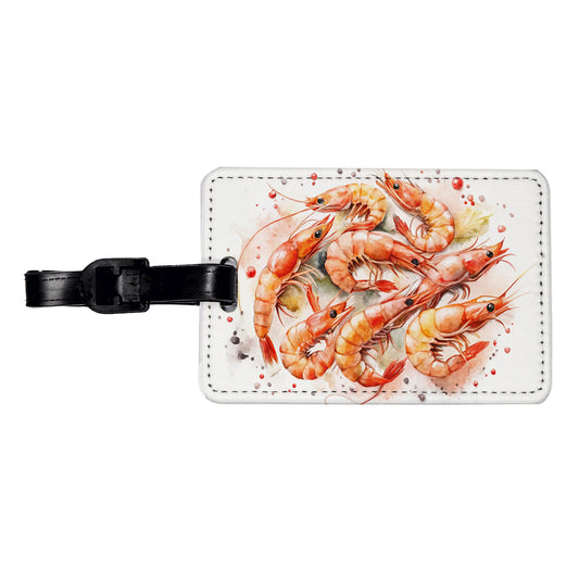 Lots Of Shrimp Travel Faux Leather Luggage Tag