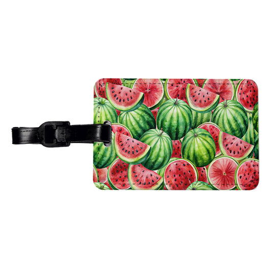 Lots Of Watermelons Travel Faux Leather Luggage Tag
