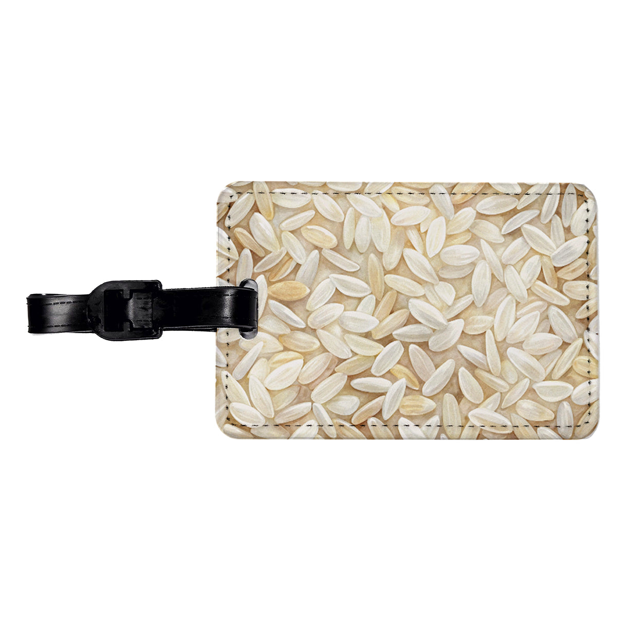 Lots Of White Rice Travel Faux Leather Luggage Tag