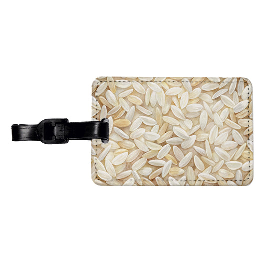 Lots Of White Rice Travel Faux Leather Luggage Tag