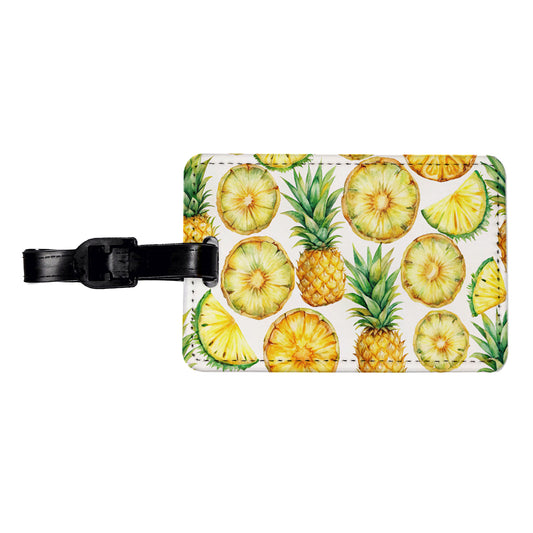 Pineapple Slices Fruit Travel Faux Leather Luggage Tag