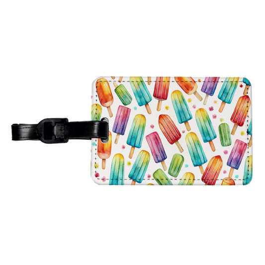 Popsicles Fun Colorful Travel Faux Leather Luggage Tag