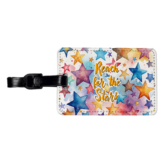 Reach For The Stars Inspirational Graduation Travel Faux Leather Luggage Tag