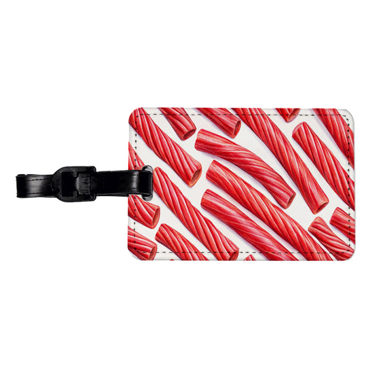 Red Licorice Travel Faux Leather Luggage Tag