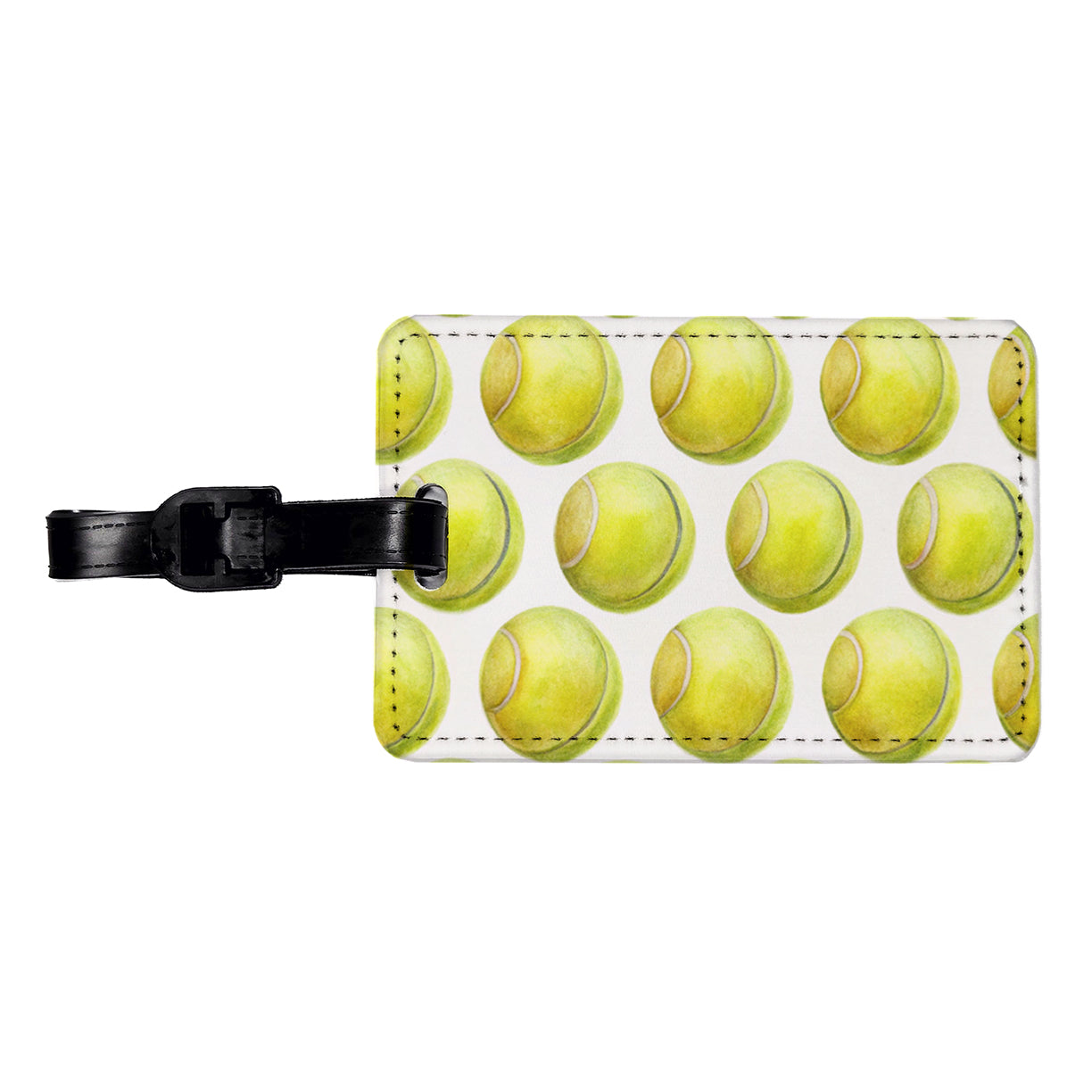 Tennis Balls In A Row Travel Faux Leather Luggage Tag