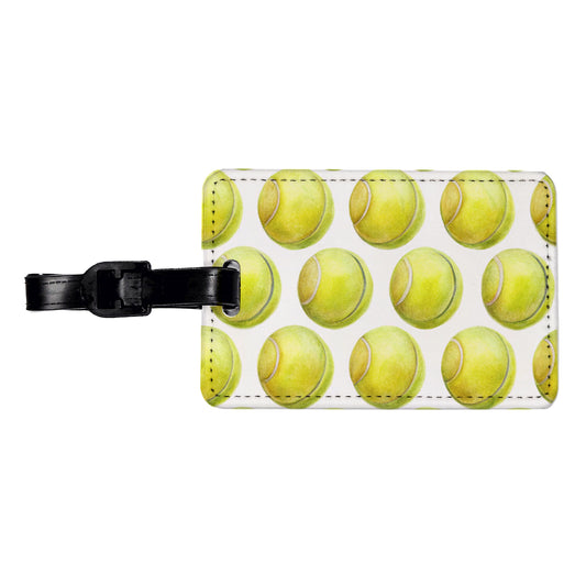 Tennis Balls In A Row Travel Faux Leather Luggage Tag