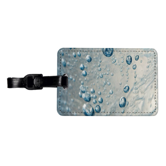 Water Liquid Closeup Funny Travel Faux Leather Luggage Tag