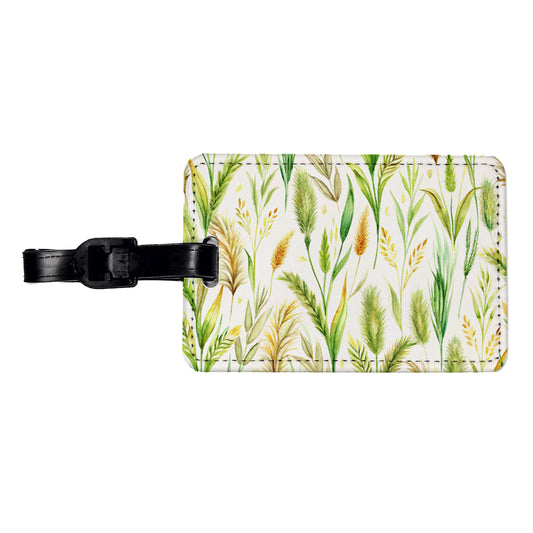 Wild Grasses Travel Faux Leather Luggage Tag