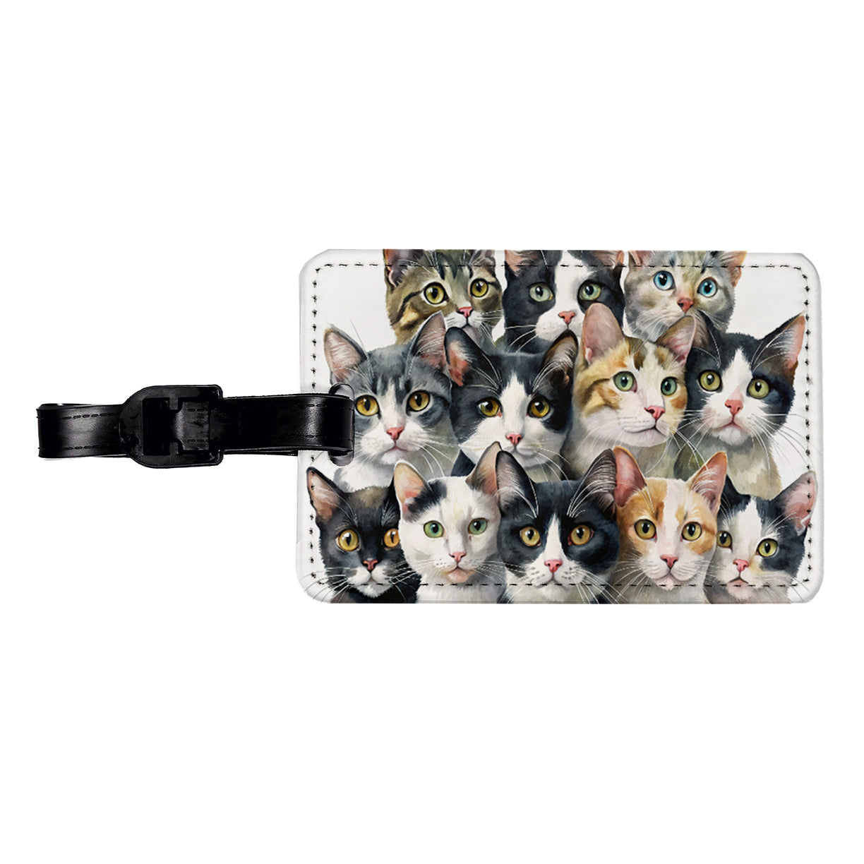 Bunch Of Sweet Cats Travel Faux Leather Luggage Tag