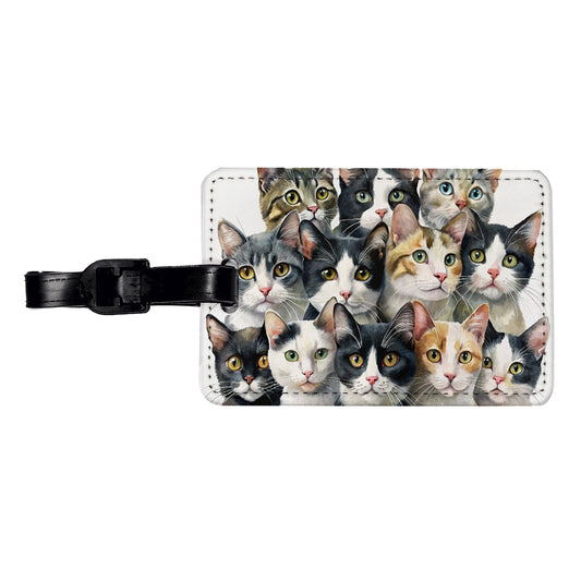 Bunch Of Sweet Cats Travel Faux Leather Luggage Tag