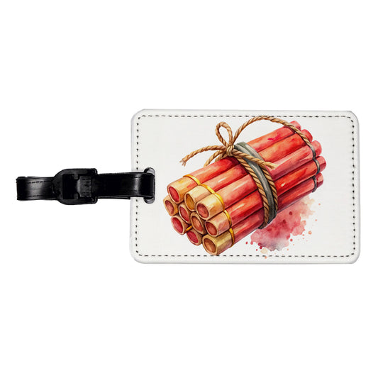 Bundle Of Sticks Of Dynamite Watercolor Travel Faux Leather Luggage Tag
