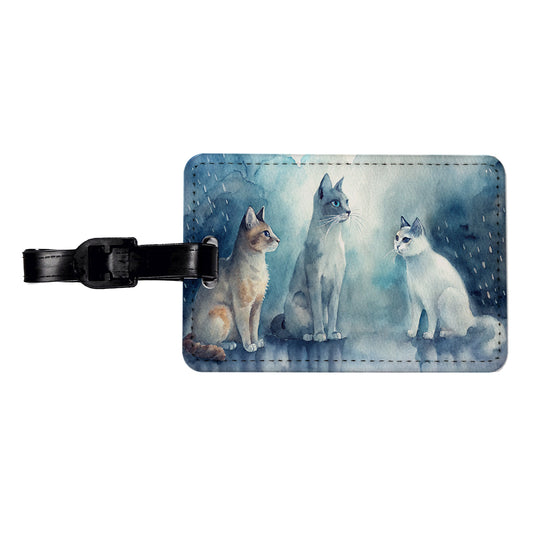 Cats In The Rain Travel Faux Leather Luggage Tag