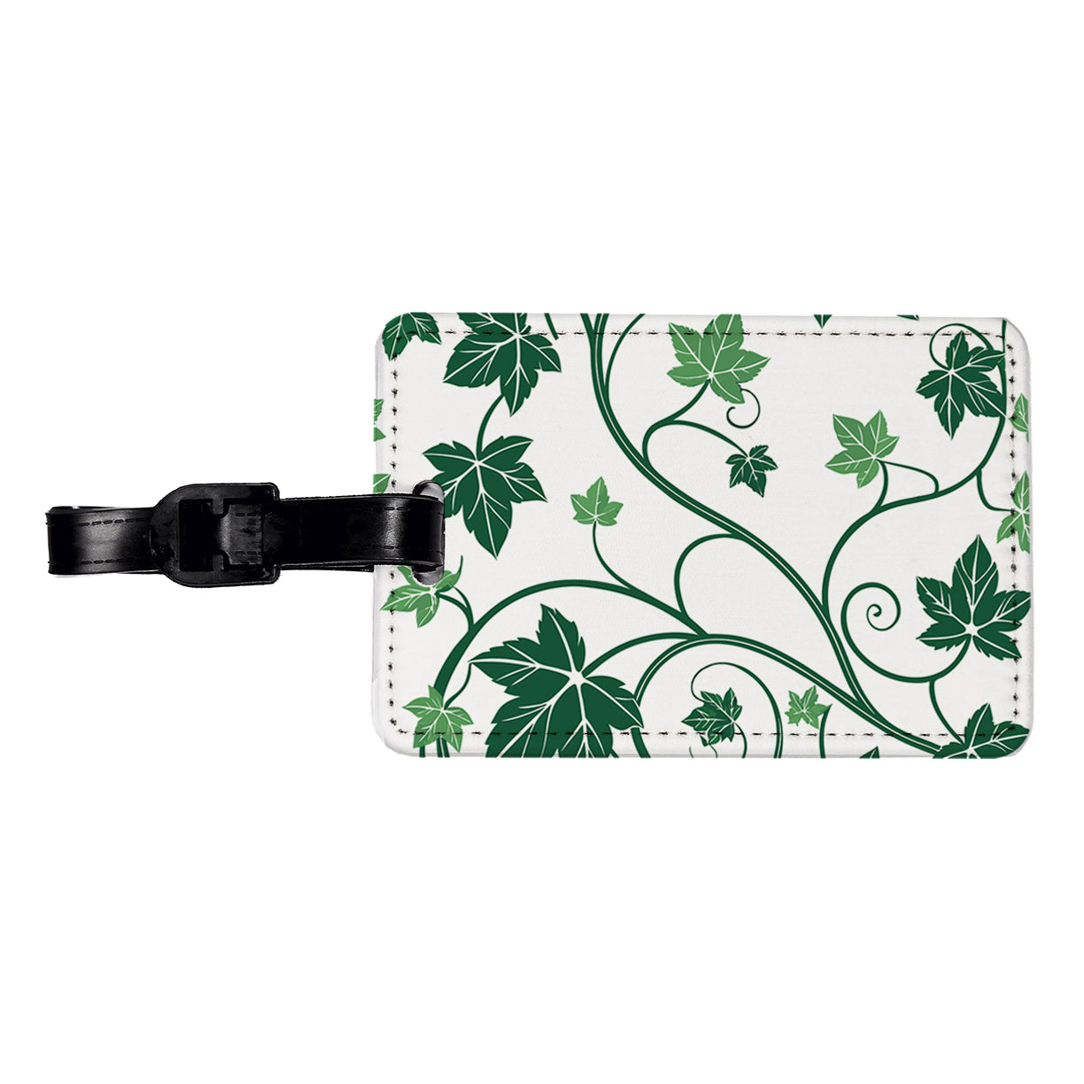 Green Ivy Vines Travel Faux Leather Luggage Tag