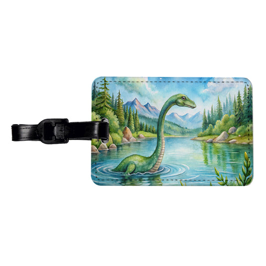 Loch Ness Monster Nessie In Scotland Highlands Lake Travel Faux Leather Luggage Tag