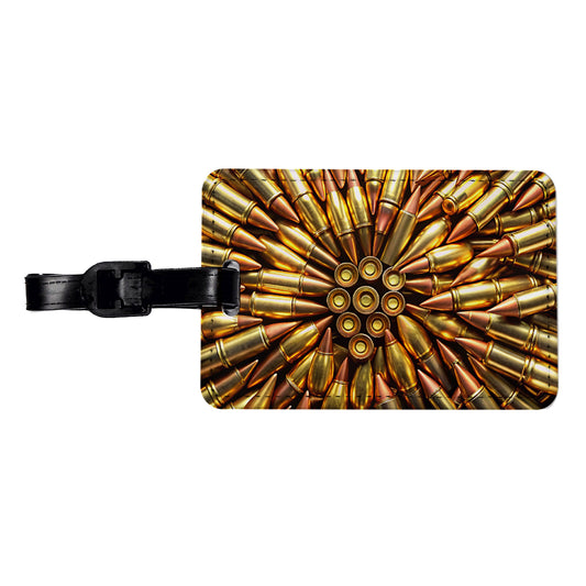 Lots Of Bullets Pattern Travel Faux Leather Luggage Tag