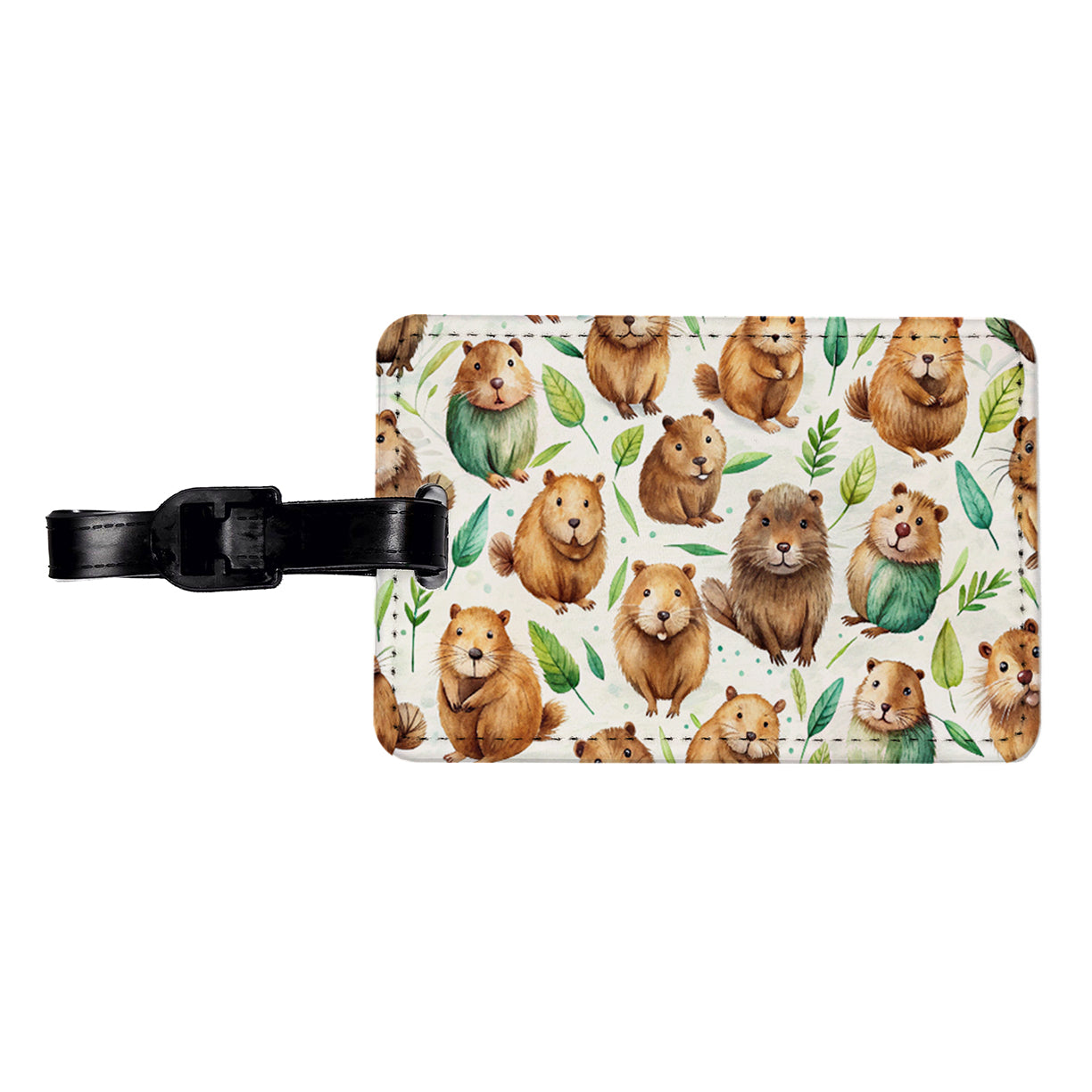 Lots Of Sweet Beavers Travel Faux Leather Luggage Tag