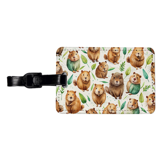 Lots Of Sweet Beavers Travel Faux Leather Luggage Tag