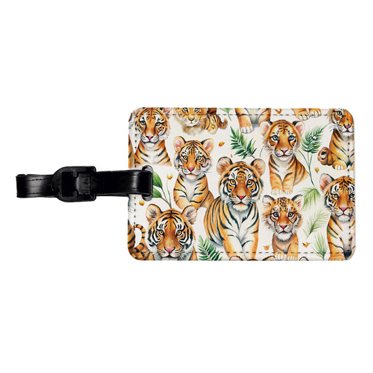 Lots Of Sweet Bengal Tigers Travel Faux Leather Luggage Tag