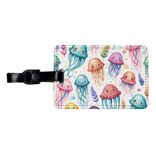 Lots Of Sweet Jellyfish Travel Faux Leather Luggage Tag