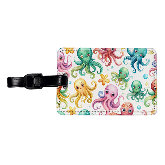 Lots Of Sweet Octopus Travel Faux Leather Luggage Tag