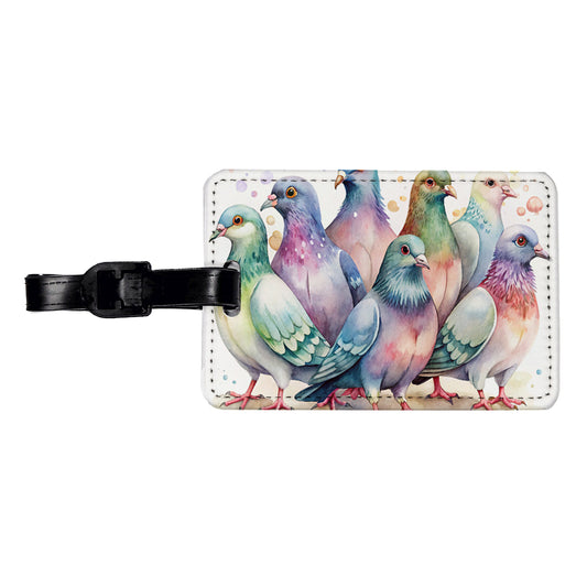 Lots Of Sweet Pigeons Travel Faux Leather Luggage Tag